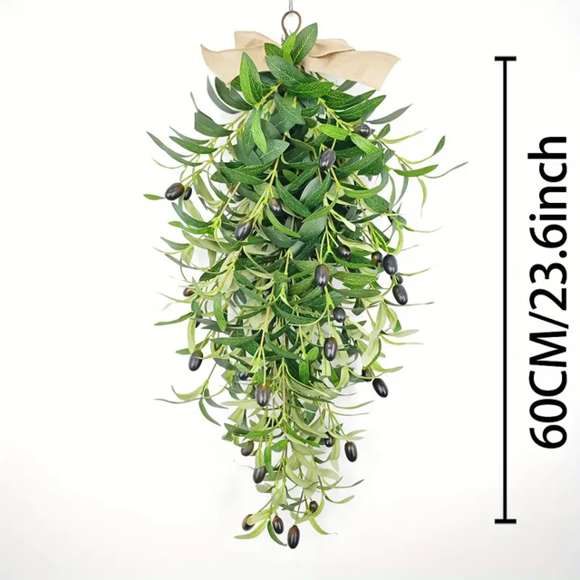 Farship 24Inches Spring Summer Wreath Artificial Green Olive Wreath