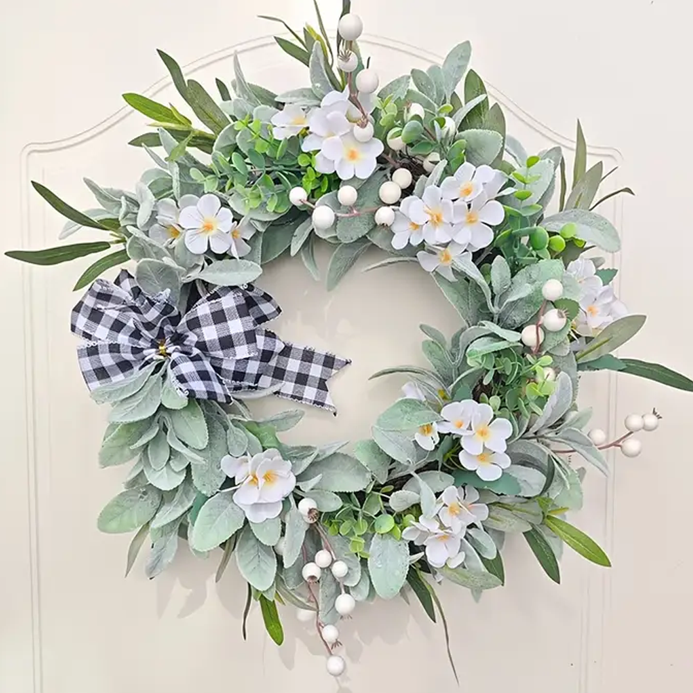 Farship Spring Wreath 18Inch Lambs Ear Wreaths
