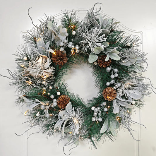 Farship 20In Pre-lit Christmas Wreaths for Front Door