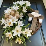 Farship Easter Wreath with Cross 18"