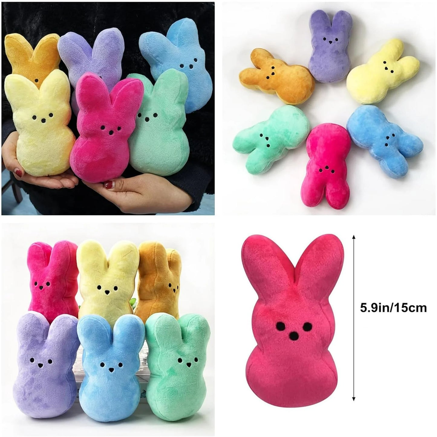 Farship Easter Bunny Plush Toys 6Pcs Easter Peep Plush