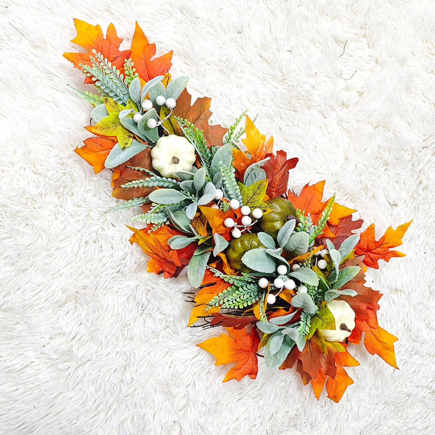 Farship 25.6 Inch Artificial Fall Swags for Front Door Thanksgiving