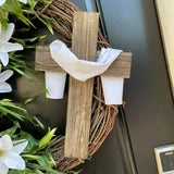 Farship Easter Wreath with Cross 18"
