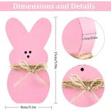 Farship 3Pcs Easter Sign Bunny Rabbit Wood Table Ornaments Set