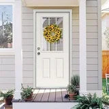 Farship Artificial Sunflower Summer Wreath for the Front Door 16 Inch