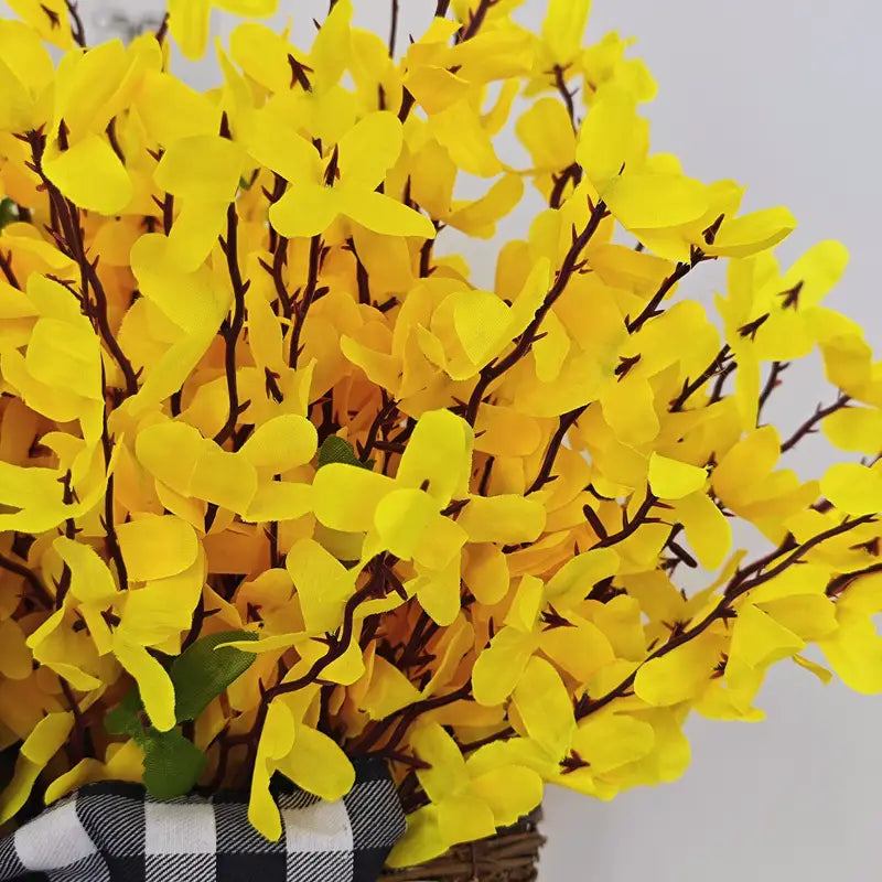 Farship Yellow Wreath Basket for Front Door 11.8'' * 15.7''
