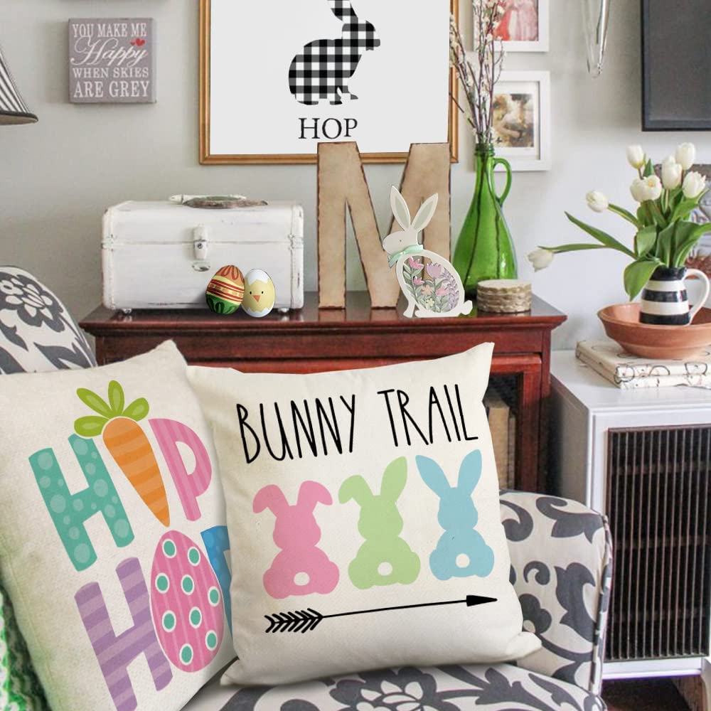Farship Easter Pillow Covers 18x18" Set of 4