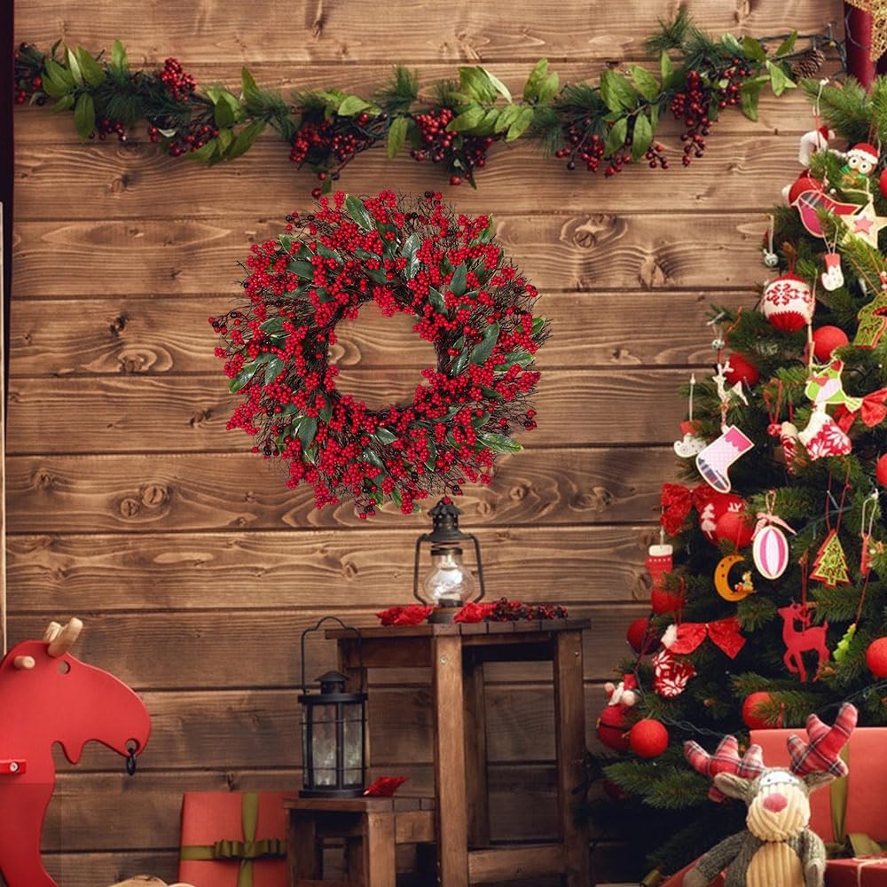 Farship 22'' Christmas Wreaths Red Berry Wreath