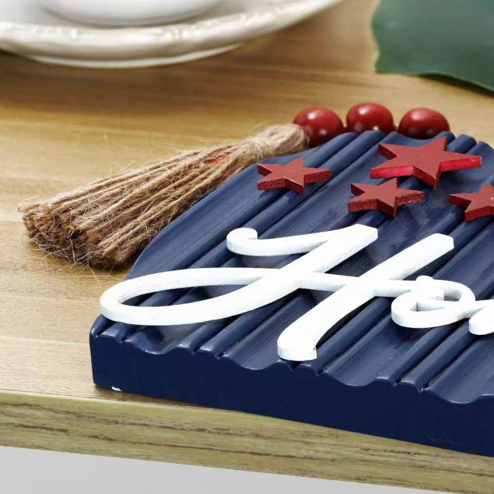 Patriotic Table Decorations Memorial Day Tabletop Decorations for Home Wooden Centerpieces Red White and Blue Memorial Day for 4th of July-4 inch