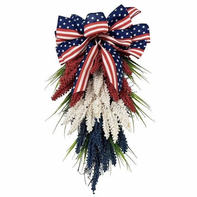 Farship Independence Day Wreath Wheat Garland for July 4th Memorial Day