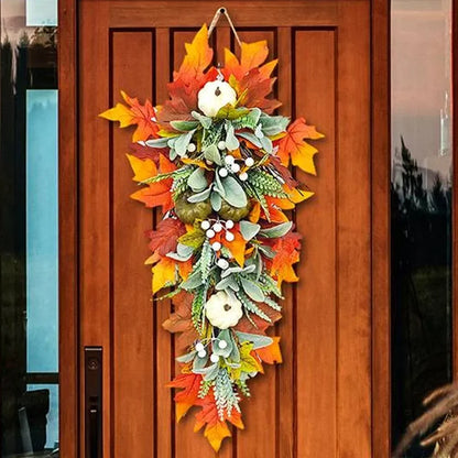 Farship 25.6 Inch Artificial Fall Swags for Front Door Thanksgiving