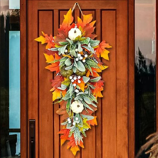 Farship 25.6 Inch Artificial Fall Swags for Front Door Thanksgiving
