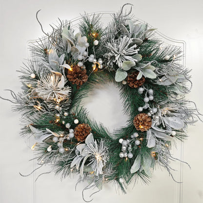 Farship 20In Pre-lit Christmas Wreaths for Front Door