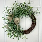 Farship 20Inch Spring Summer Wreath Artificial Green Olive Wreath