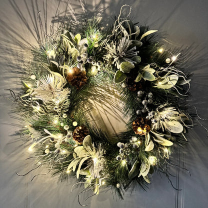 Farship 20In Pre-lit Christmas Wreaths for Front Door