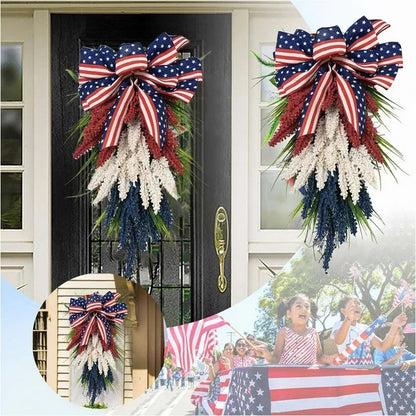 Farship Independence Day Wreath Wheat Garland for July 4th Memorial Day