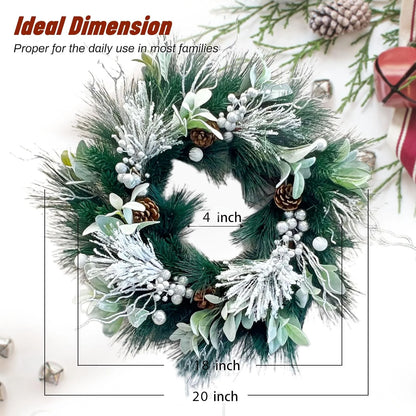 Farship 20In Pre-lit Christmas Wreaths for Front Door