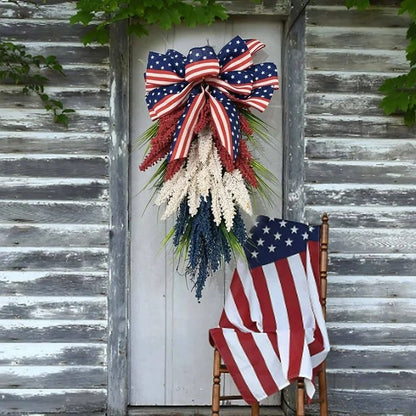 Farship Independence Day Wreath Wheat Garland for July 4th Memorial Day