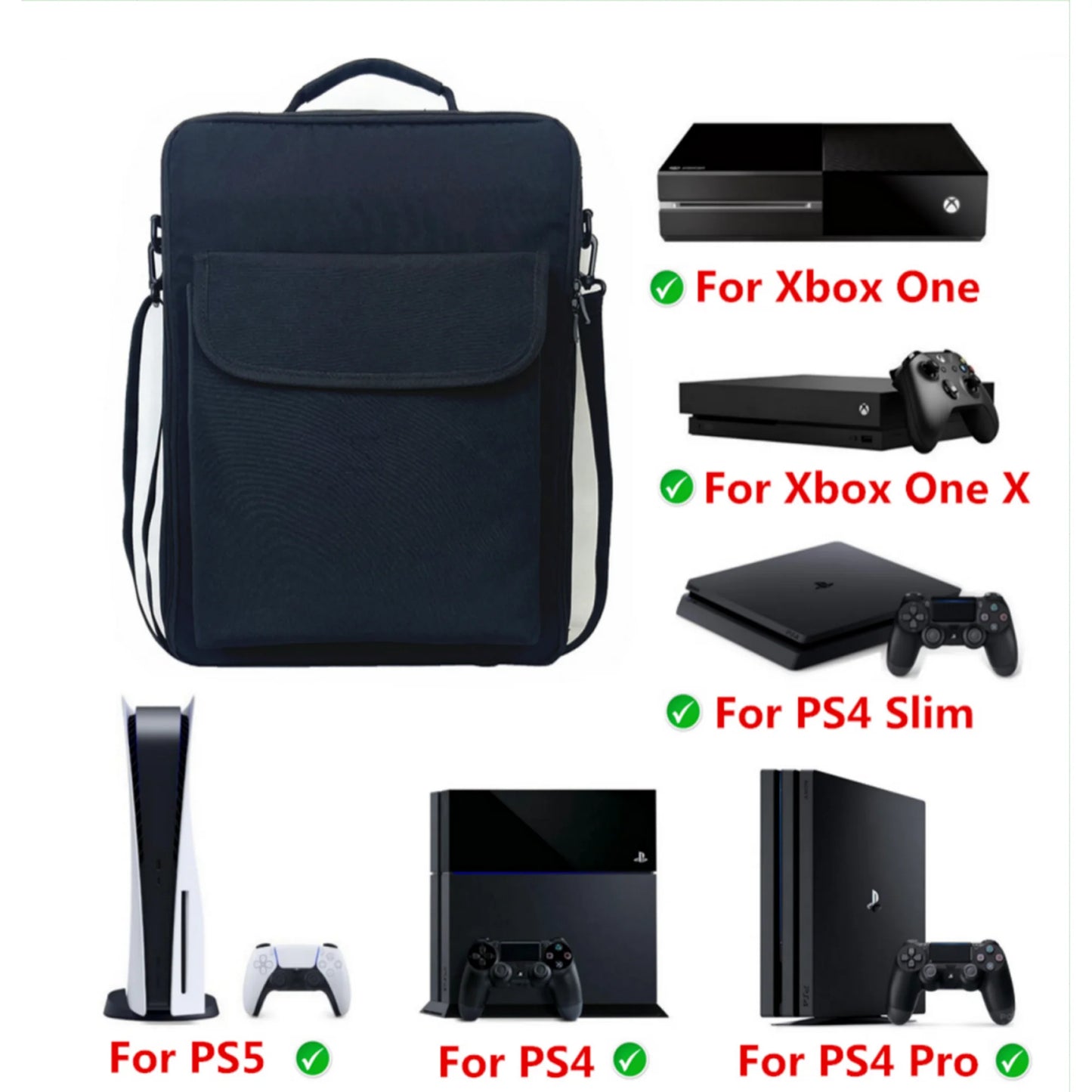 Farship Multifunctional Portable Travel Backpack for PS Xbox Console Controller & Accessories