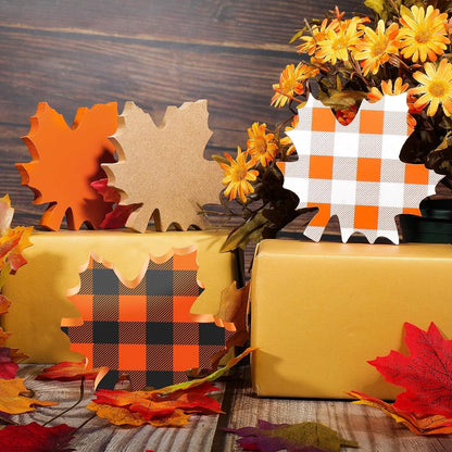 Farship 4 Pieces Fall Decorations Thanksgiving Fall Maple Leaf Tabletop Decorations