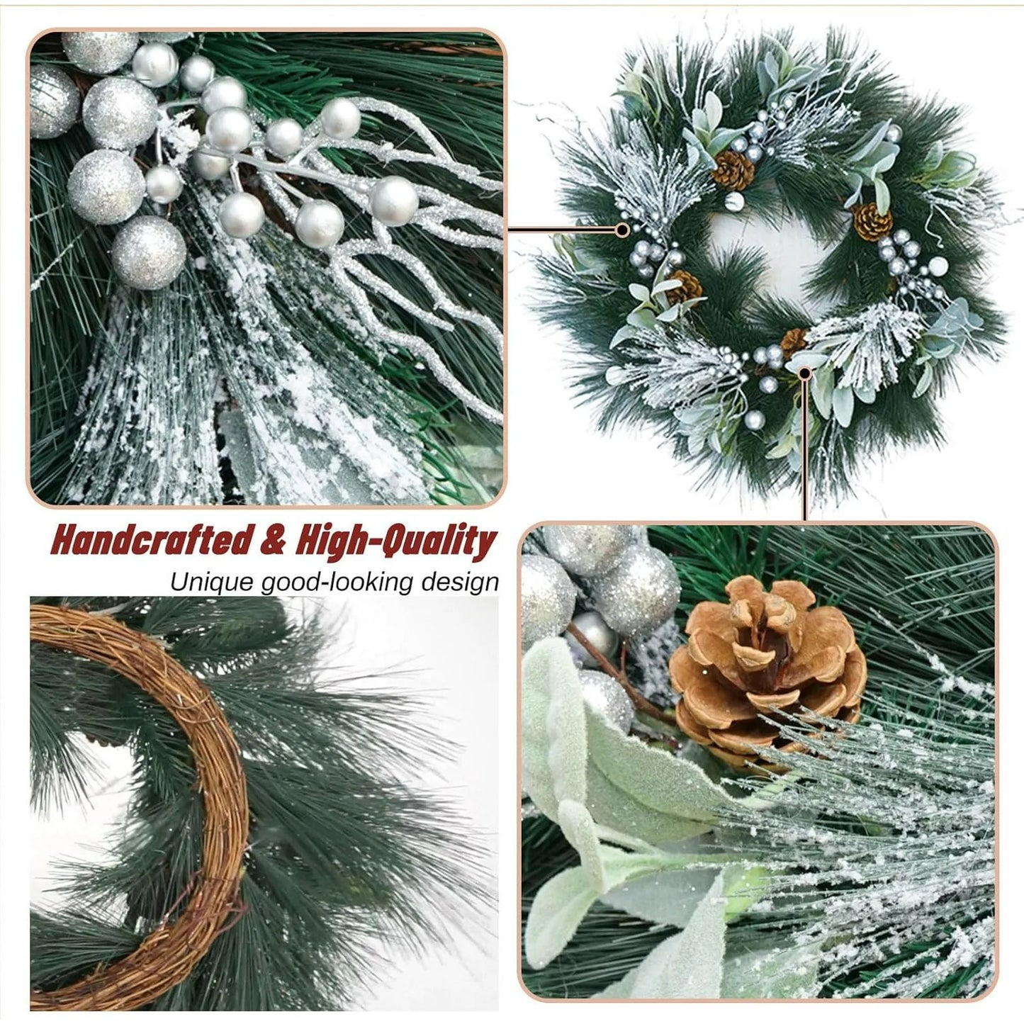 Farship 20In Pre-lit Christmas Wreaths for Front Door