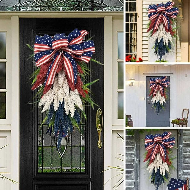 Farship Independence Day Wreath Wheat Garland for July 4th Memorial Day