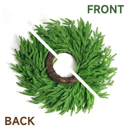 Christmas Flocked Wreath for Front Door-23 inches Outdoor Big Xmas Wreaths Home Articifial Flower Decor for Winter New Year