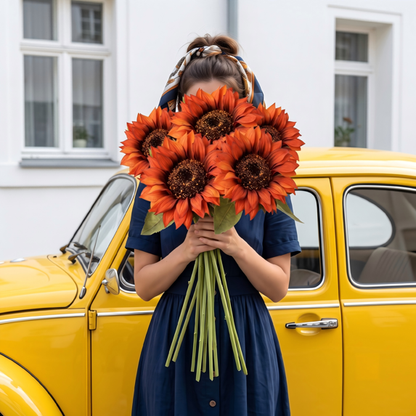Myecovie 3 Pcs Artificial Sunflower Stems Full Bloom Long Stem Fake Sunflower Bouquet Centerpiece Floral Arrangement Fall Décor for Home for Wedding, Home, Indoor and Outdoor