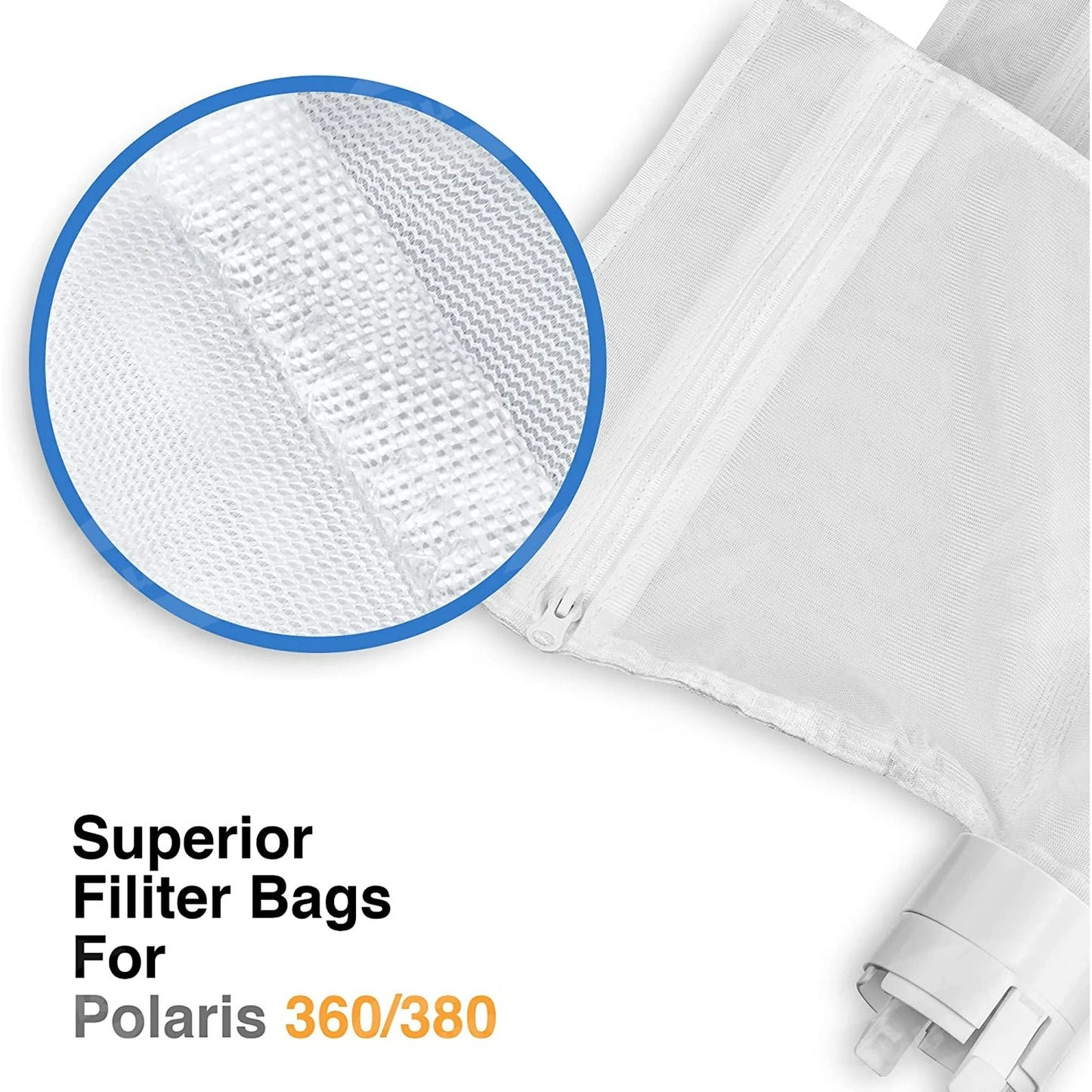 Farship 2 Pack 360 380 for Polaris Bags All Purpose Filter Bag for Polaris Replacement Parts for Pool Cleaner