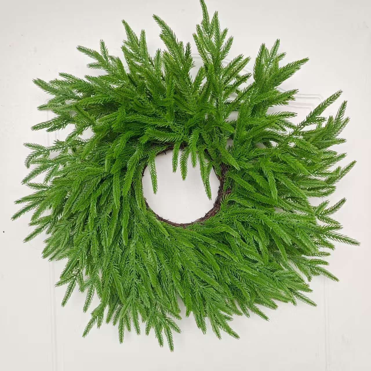 Christmas Flocked Wreath for Front Door-23 inches Outdoor Big Xmas Wreaths Home Articifial Flower Decor for Winter New Year