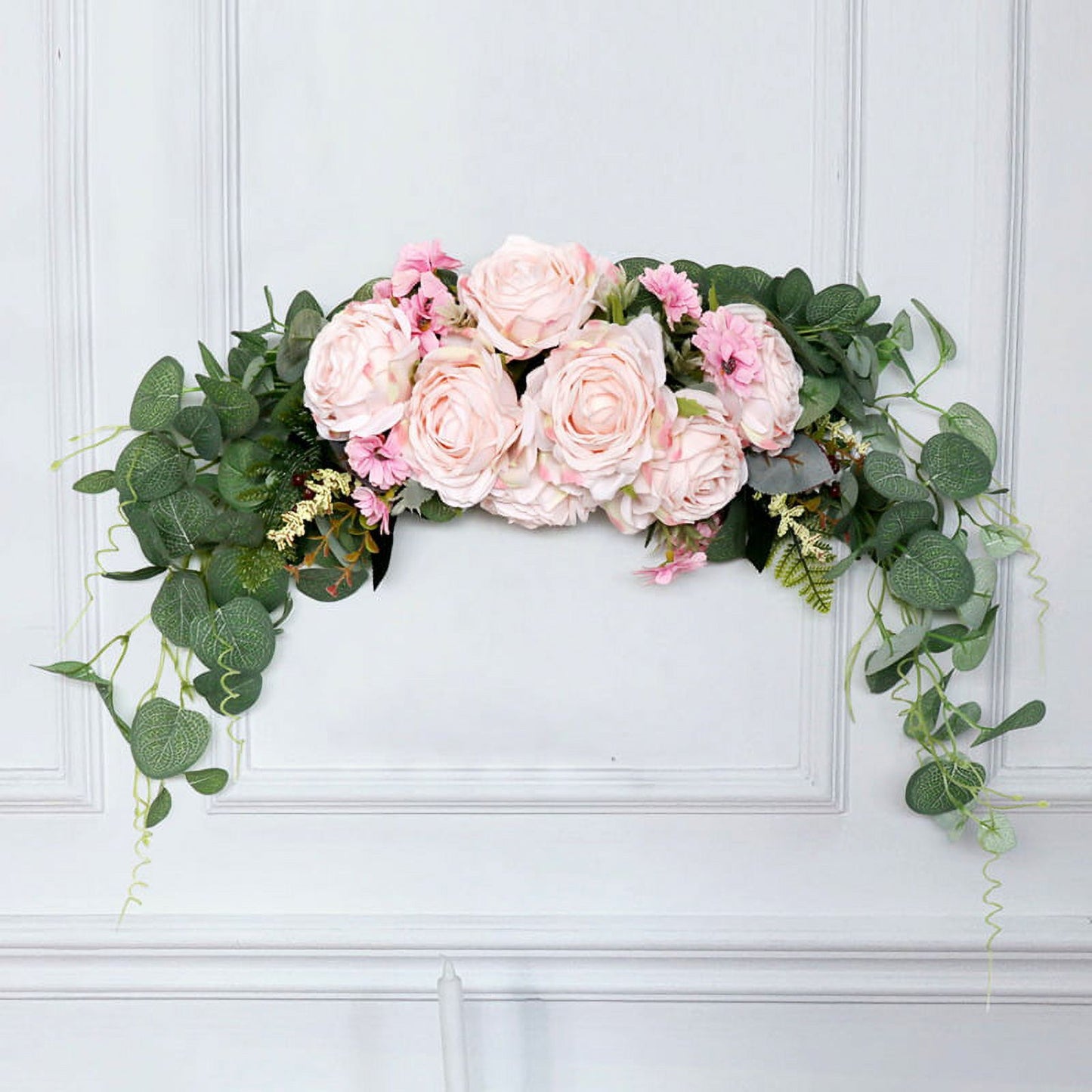 Farship 28" Arch Flower Wreath For Spring Wedding And Parties