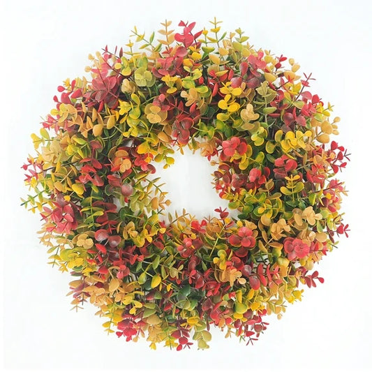 Fall Door Wreaths for Front Door 16" Plastic Artificial Fall Wreath Wall Decor for Home Decoration Indoor Outdoor, Thanksgiving