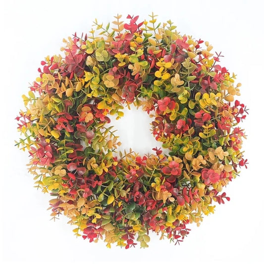 Myecovie Fall Door Wreaths for Front Door 17" Plastic Artificial Fall Wreath Wall Decor for Home Decoration Indoor Outdoor, Thanksgiving