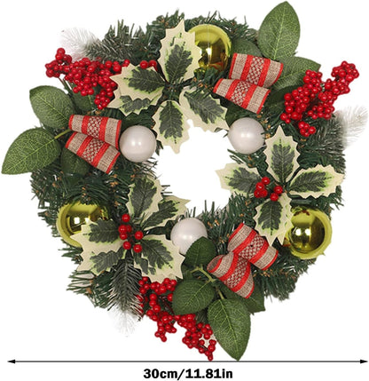 Farship 11.8" Farmhouse Winter Wreaths for Front Door - Artificial