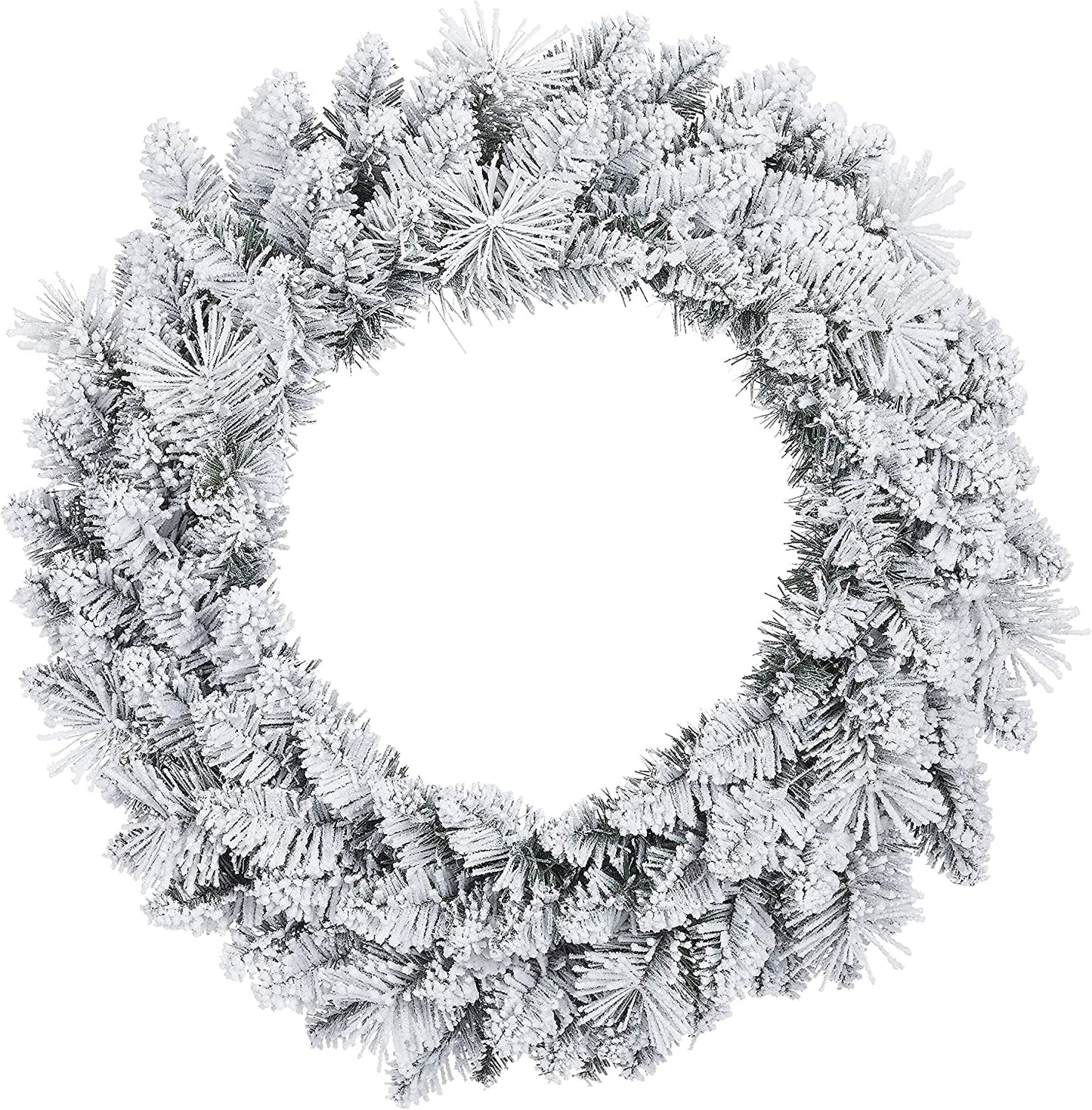 Farship 20" Winter Frost Flocked Wreath for Front Door