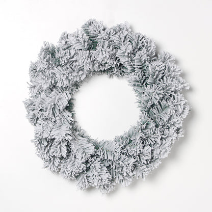 Farship 20" Winter Frost Flocked Wreath for Front Door