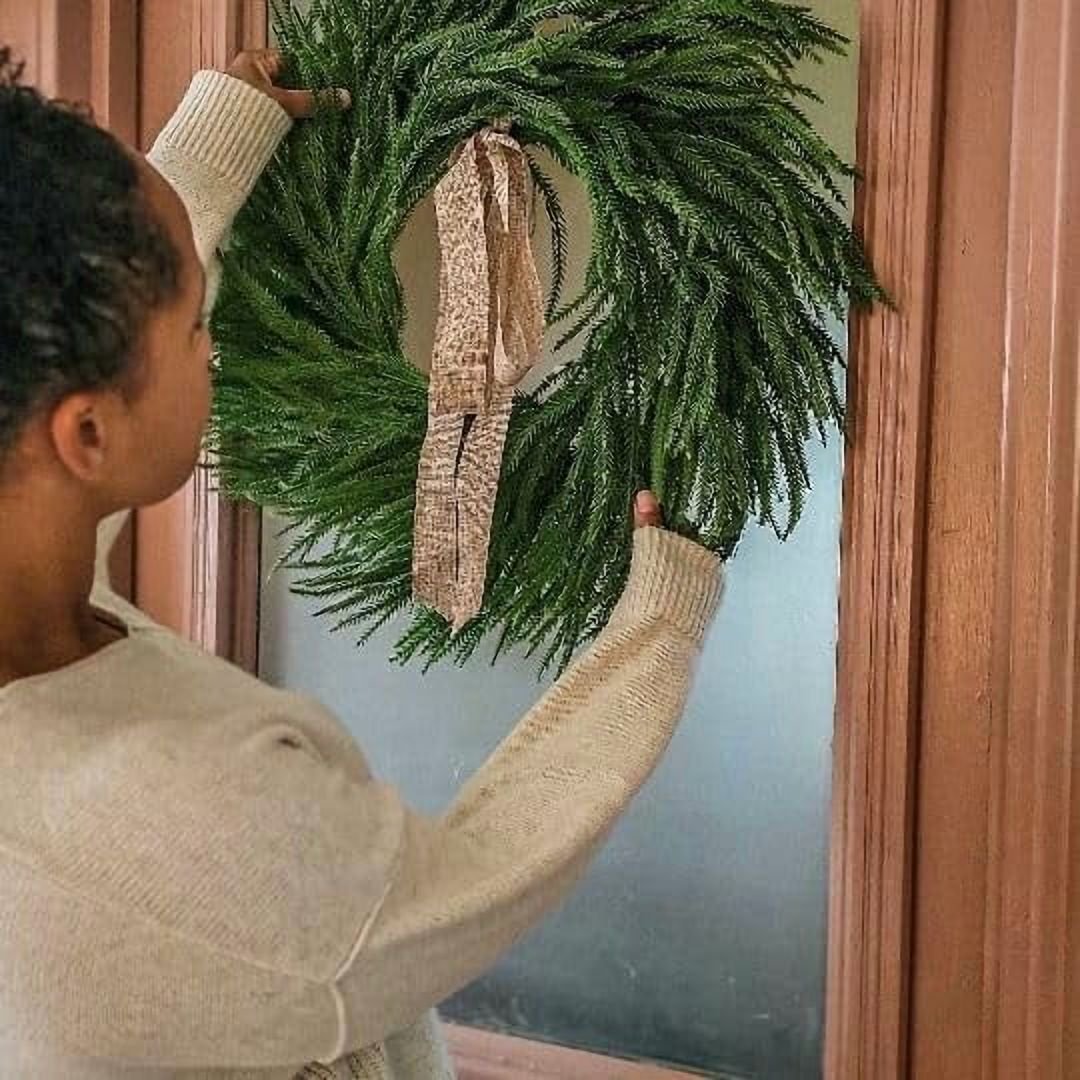 Christmas Flocked Wreath for Front Door-23 inches Outdoor Big Xmas Wreaths Home Articifial Flower Decor for Winter New Year