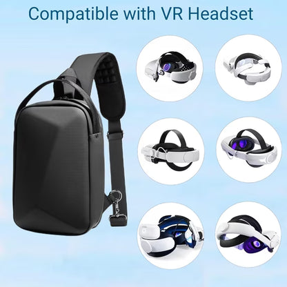 VR Carrying Case for Meta Quest 3/Quest 2/Vision Pro/Pico 4 – Hard Protective Travel Case Fits Most Battery Straps & Controllers